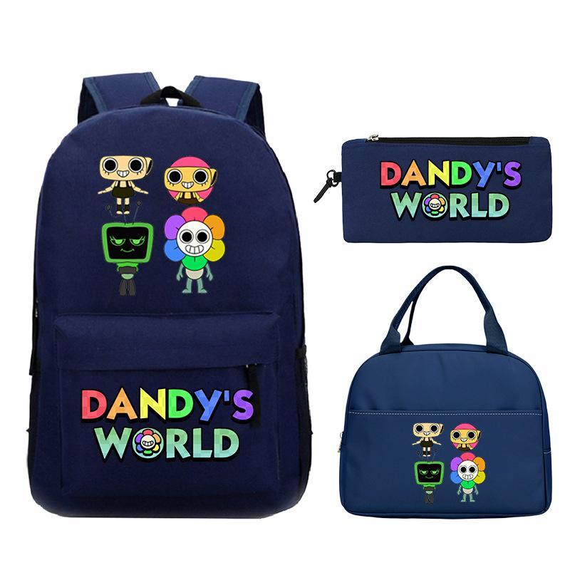 Dandy's world cartoon print fashion children's schoolbag set cross-border leisure student backpack three-piece set