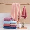 1pc Striped Coral Velvet Hand Bath Towel, Soft Quick Drying Towel, Absorbent Hand Towel For Bathroom