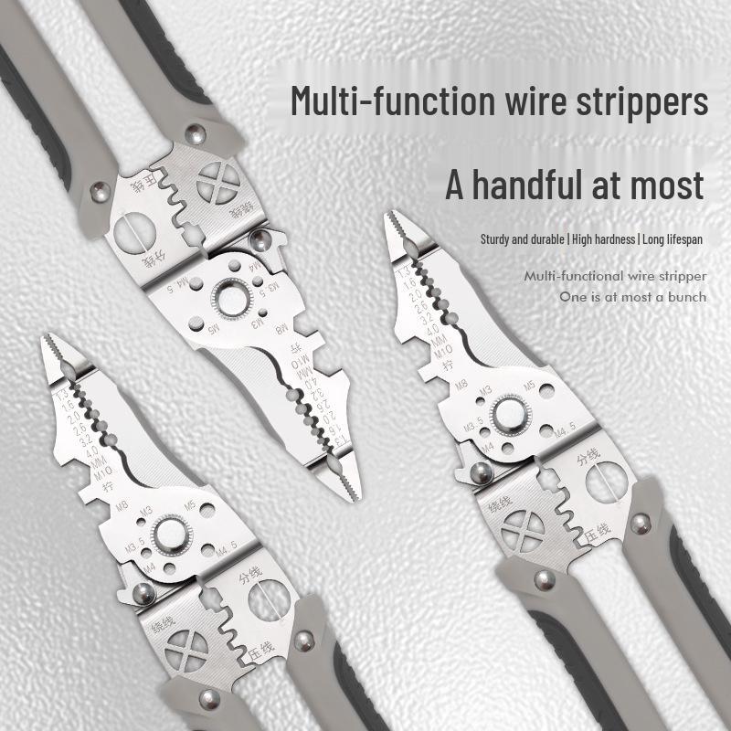 Hengzheng 7-Inch Industrial Grade Multifunctional Wire Stripper for Cutting, Peeling, Pulling, and Winding Multi-core Wires.