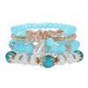 4Pcs/set Bohemian Stackable Bead Bracelets For Women Multilayered Bracelet Pendant Charm Stretch Bangles