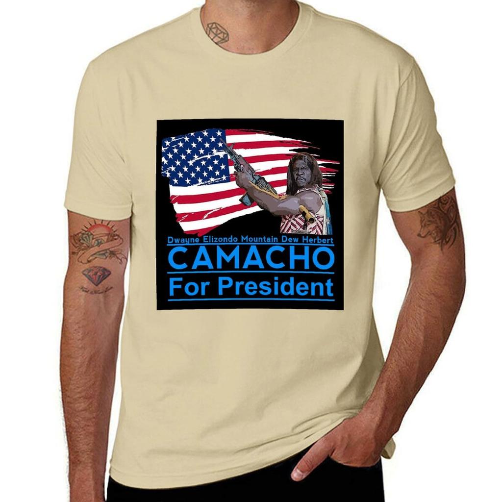 Camacho For President Tshirt Summer Clothes Cute Clothes Korean Fashion Boys Animal Print Mens Vintage T Shirts