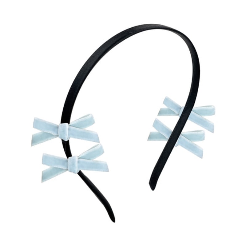 VVV Velvet Mini Ribbon Headband _ Sky Blue