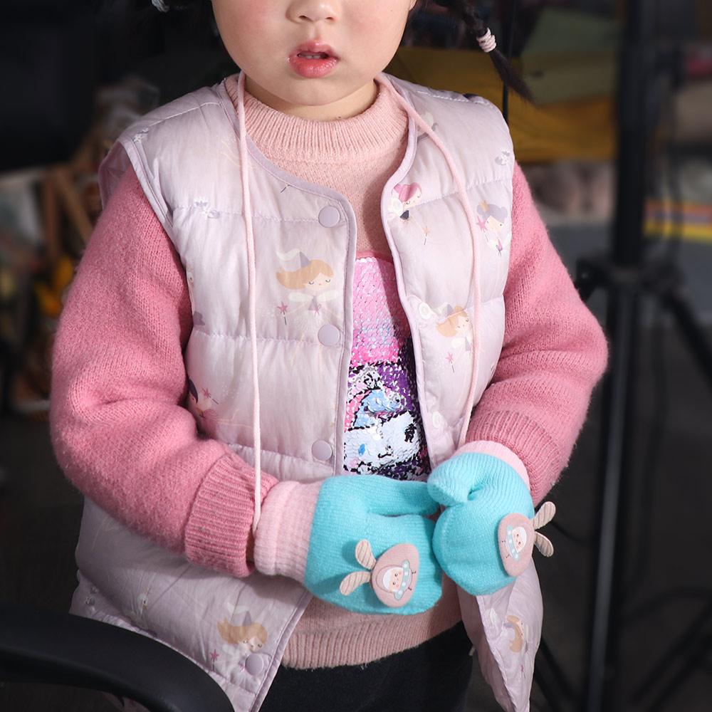 Infant Children Thickened Baby Girls Cartoon Gloves Warm Mittens Knitted Gloves Baby Mittens