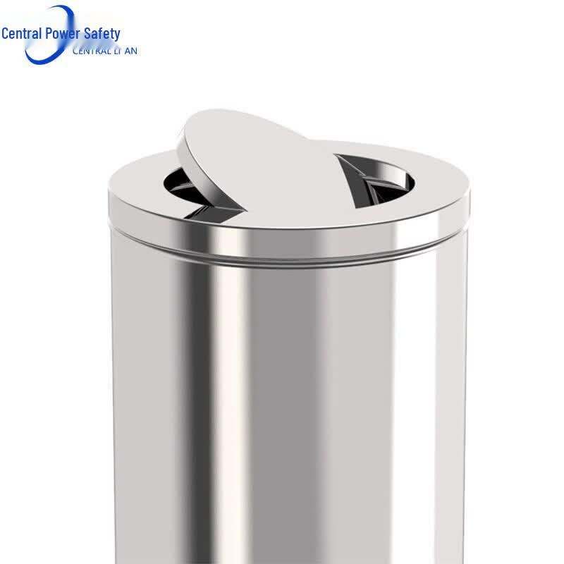 Stainless Steel Vertical Flip-Lid Waste Bin