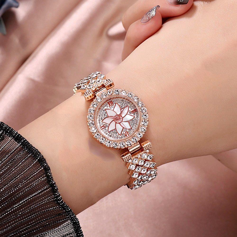 New Dial with Diamond Watch Ladies Watches Luxury All Over The Sky Foreign Quartz Watch Watch Chain Women's Chain