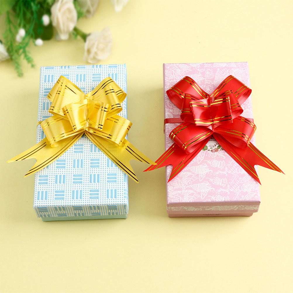 20Pcs Gold Trimmed Pull Bows Instant Bow Maker Ribbon for Gift Boxes Bags Wedding Favors Baby Shower Valentine Easter Craft