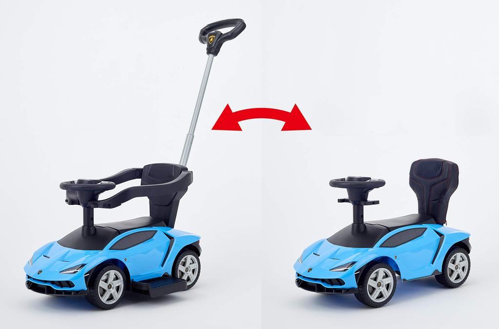 Nonaka World (NONAKA WORLD) Ride-on Lamborghini Centenario with Push Handle, Blue, Foot-Powered Ride-on Toy for Toddlers, 2-Way, Long-lasting Use,