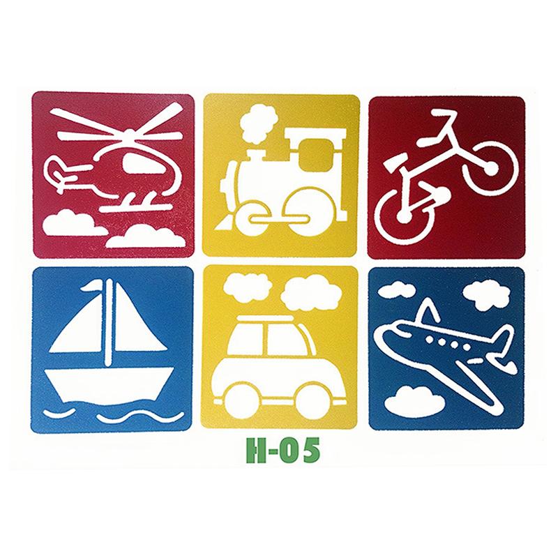 6PCS Hollow Out Painting Template Washable Reusable Plastic Graffiti Ruler DIY Paint Tool Creative Craft Drawing Accessories ZYF