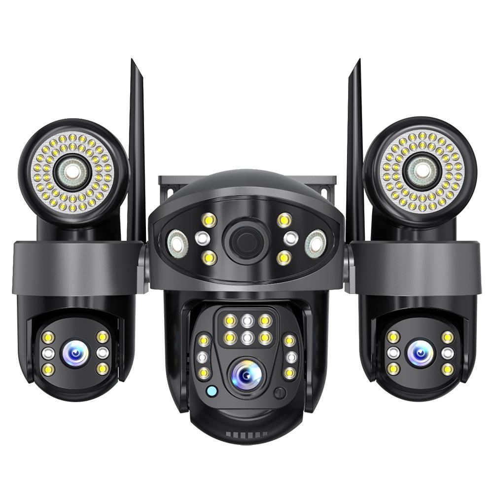 V380 Solar-Powered Outdoor Waterproof Camera with Dual Light and Tri-Screen Bullet & Dome Integration