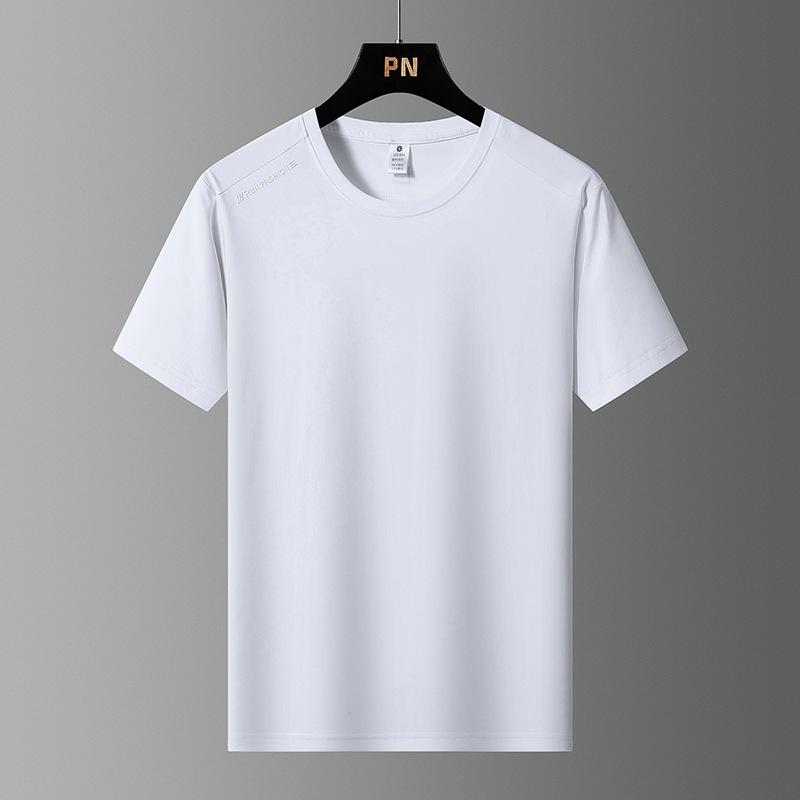 Ice Silk Short-sleeved T-shirt Men's Thin Loose Quick-drying Breathable Large Size Top Sports Casual Mesh Short-sleeved T-shirt