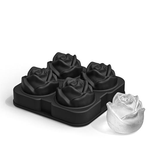 Silicone Ice Cube Mold Tray 3D Rose Flower Shape Ice Chocolate Pudding Candy Mold Non-Stick Food Grade Beverage Mold