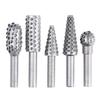 5Pcs 1/4inch Rotating Handle Files Rasp Burrs Wood Work Grinding Carpentry Tool