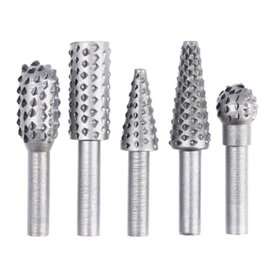 5Pcs 1/4inch Rotating Handle Files Rasp Burrs Wood Work Grinding Carpentry Tool