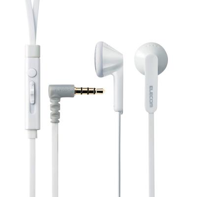 ELECOM Stereo-Ohrhörer mit kompatibel mit weißem Mikrofon, 3,54-polig, 1,2 m (Y-Typ), iPhone/Smartphone, EHP-IS3510MWH