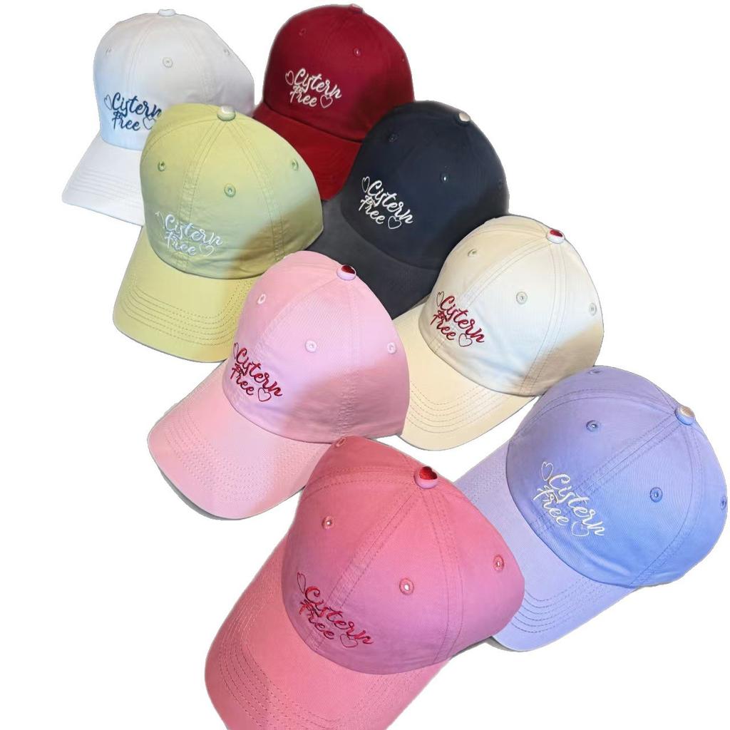 New cotton women's soft top personalized embroidery English cap love baseball cap children's visor spring and summer
