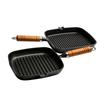Cast iron steak frying pan uncoated non-stick household stripes