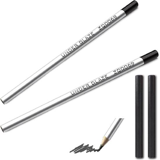 ZZYFGH Underglaze Pencils for Pottery, Pack of 2 (Black),Underglaze Pencils for Pottery,Underglaze PencilBlack,Glaze Pencil Decorating Under Glaze