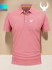 Men's Polo Shirt with Eagle Print, Business Casual T-Shirt - Short Sleeve & Collar for Daily Casual Wear
