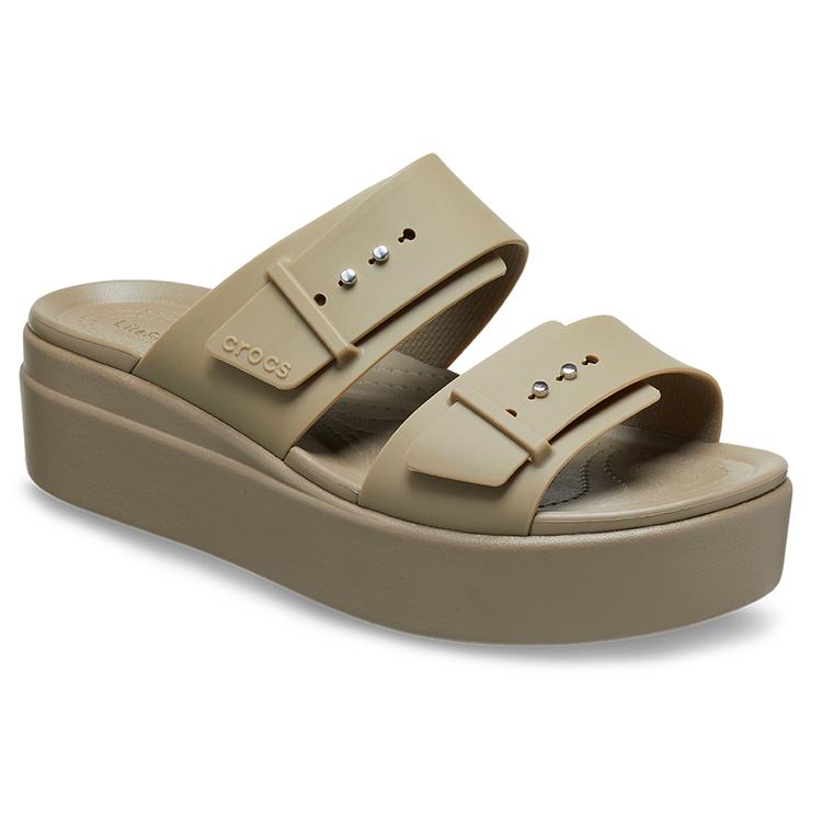 Crocs Brooklyn Low Wedge Sandal 'Beige' Women's 207431-260