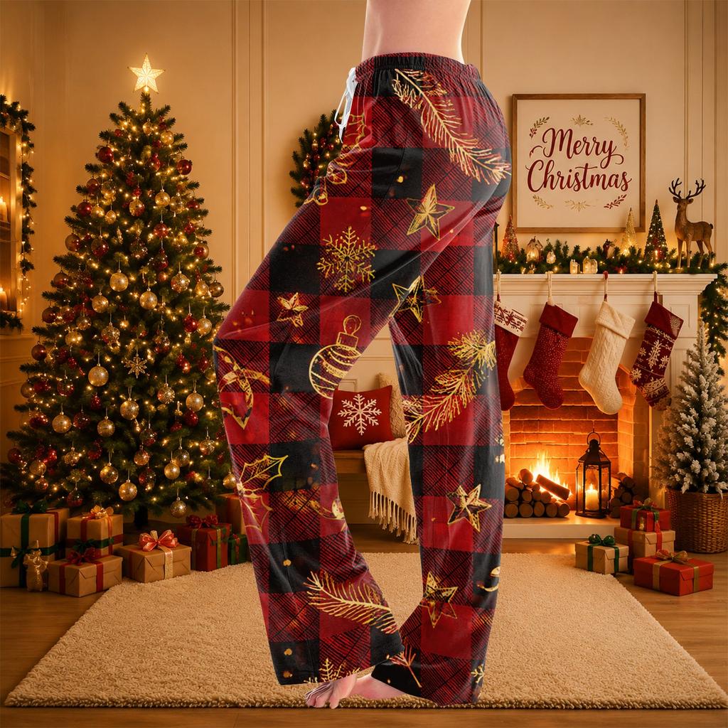 Women's Christmas Print Pajama Pants Cozy Sleepwear