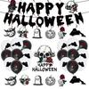 Halloween Black Skeleton Rose Decorations Disposable Supplies Tableware Halloween Party Decorations