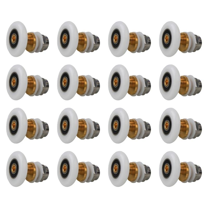 Set of 16 Precisions Engineered Shower Glass Door Wheel set Quiet Operate Shower Door Runner set with Easy Installation Diameter 25mm