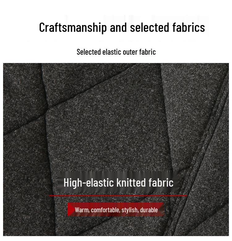 Men's Lambswool Winter Set: Warm Cotton Jacket and Pants for Elderly, Multi-Pocket Design