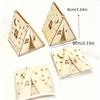 4pcs Christmas Decorative Wooden Triangular Tent Houses, for Holiday Decoration, Desktop Ornaments, Party Setups, Home Decor, and Holiday Gifts