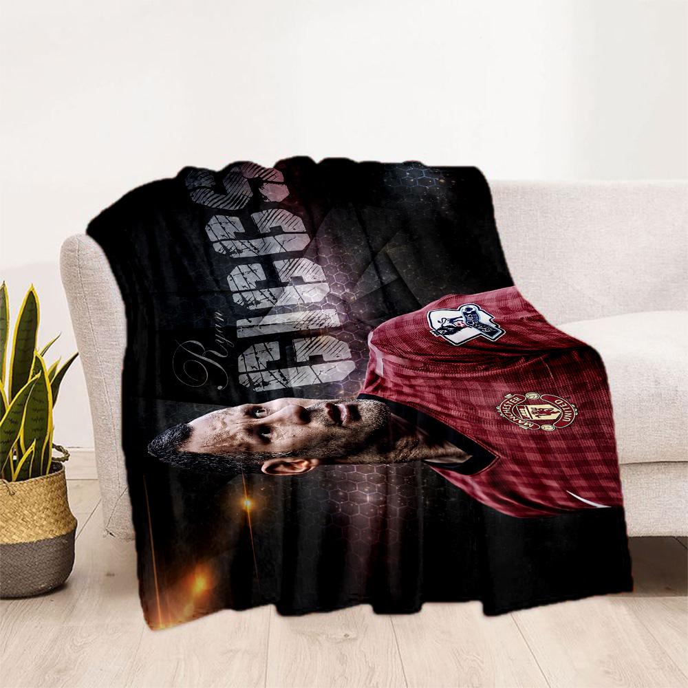 Player Celebrates Goal Stadium. Blanket Comfortable Suitable for Bed Office Chair Seaside Four Seasons Universal Warmthful Decor