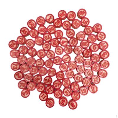 90x gettoni da bingo per bambini adulti solidi rustici facili da leggere, piastrelle, pezzi del gioco matrimonio