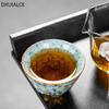 Tea cup 100ml Kiln change Tianmu glazed tea set Gilded teacup Ceramic water cups Kung Fu Tea Set High quality gifts 1pcs