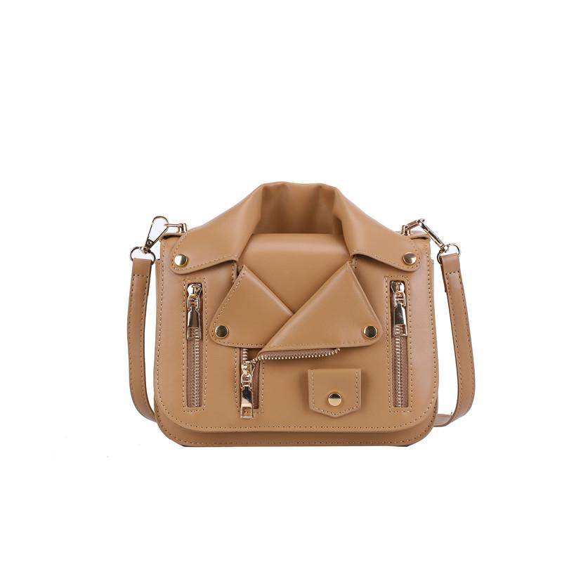Personalized Rivet Leather Jacket Bag 2025 New Korean Version Fashion Candy Color Foreign Style Women's Shoulder Small Square Bag Pu