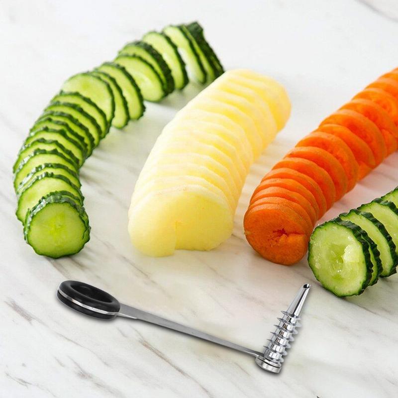 Spiral Slicer Blade Cucumber Carrot Potato Vegetable Spiral Knife Kitchen Tool stainless steel curler for Cucumber Potato Carrot CN