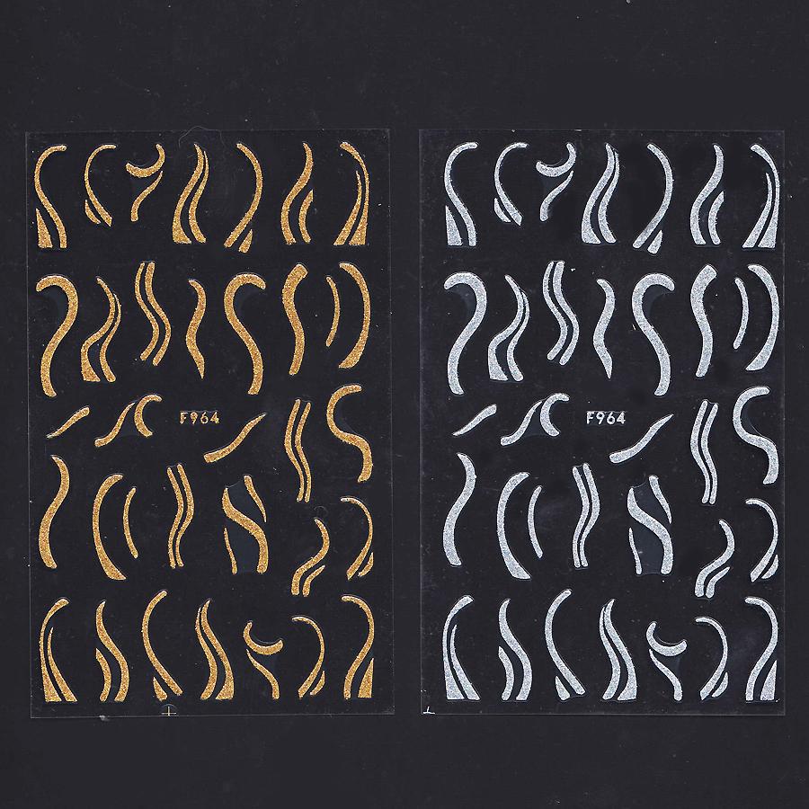 

2 листа наклеек для французского нейл-арта 3D рельефные самоклеящиеся блестящие полоски для дизайна ногтей