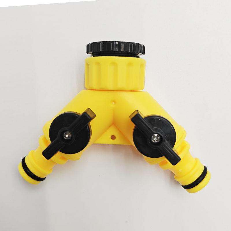 Y-Shaped Double Nipple Splitter Valve, 4-Point/6-Point, One-to-Two Connector Faucet Switch