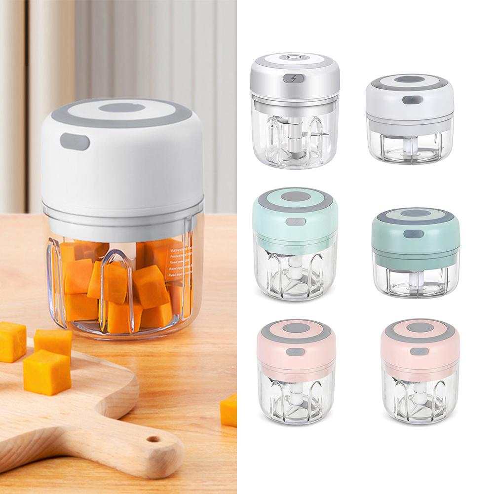 Electric Garlic Chopper, Mini Portable Veggie Chopper, 100ML/250ML USB Vegetable Onion Processor With Magnetic Safety Lock For Ginger Fruit Meat Chili
