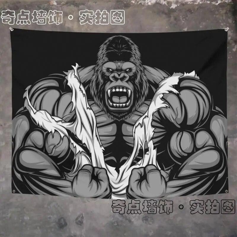 Орангутанг носорог животное фитнес гобелен настенный мачо фон ткань гостиная кровать — фото 10