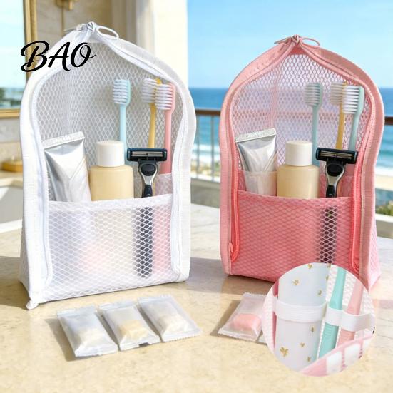 Portable Cosmetic Case with Zipper Standing Toiletry Bag, Waterproof EVA Organizer, Large Multi Compartment Storage for Bathroom Capacity Gym
