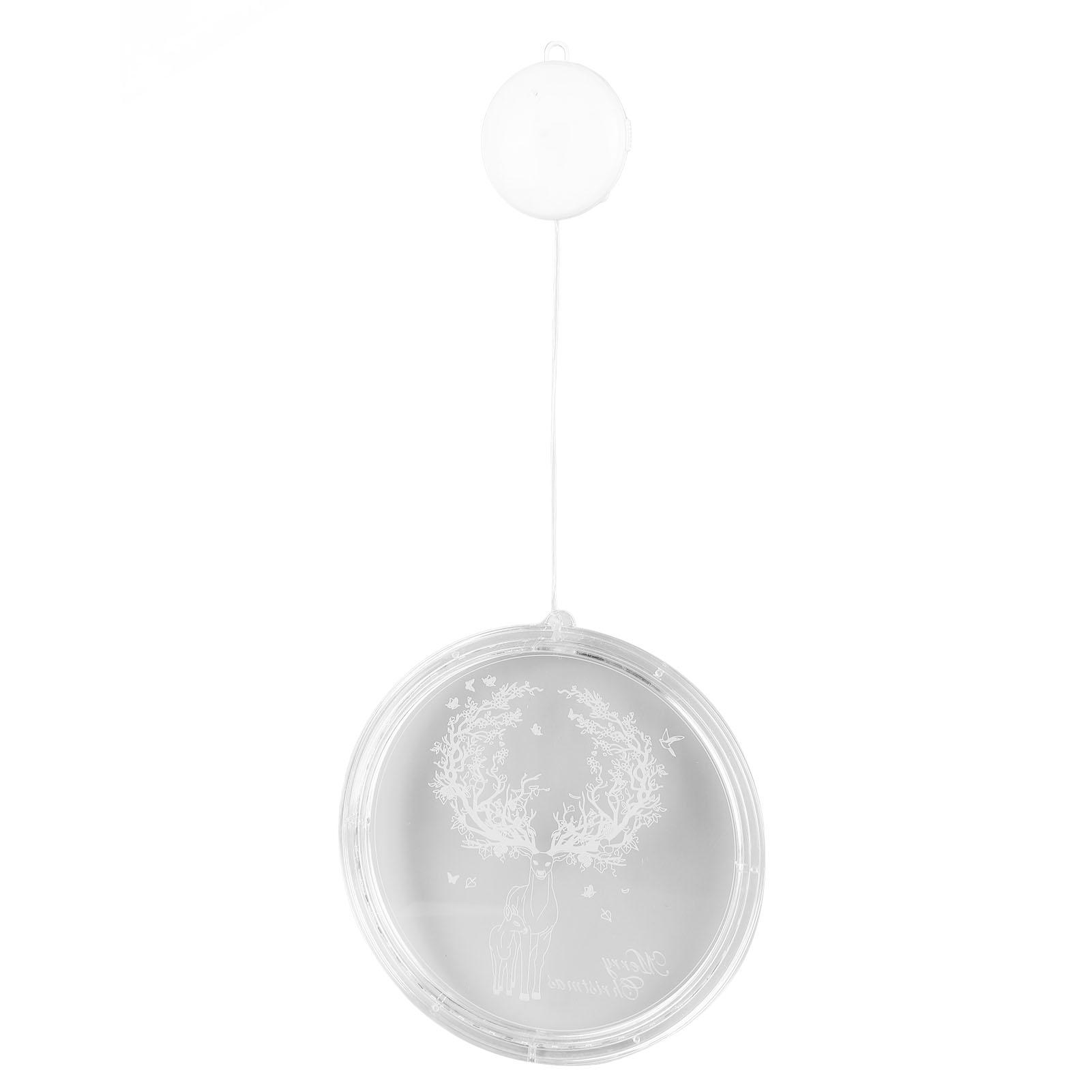 Christmas Decorative Window Light Exquisite Elk Pattern Acrylic 3D Hanging Xmas Decorative Light for Wall Window Home