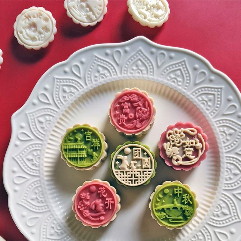 Handgepresste Mondkuchenform Chinesisches Neujahr Bohnenpaste Kuchenform ABS-Kunststoff Gebäckformen für Backliebhaber