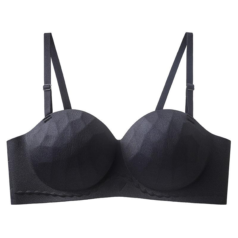 Strapless Lingerie Women's Gathering Bra Anti-slip Retractable Breasts Anti-lowering Bra Push Up Bra