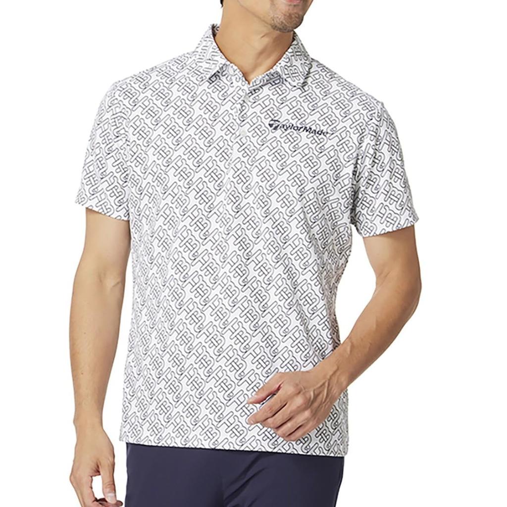 TaylorMade Monogram S/S Polo Shirt, White, Size Small, Men's, 2025SS UN630