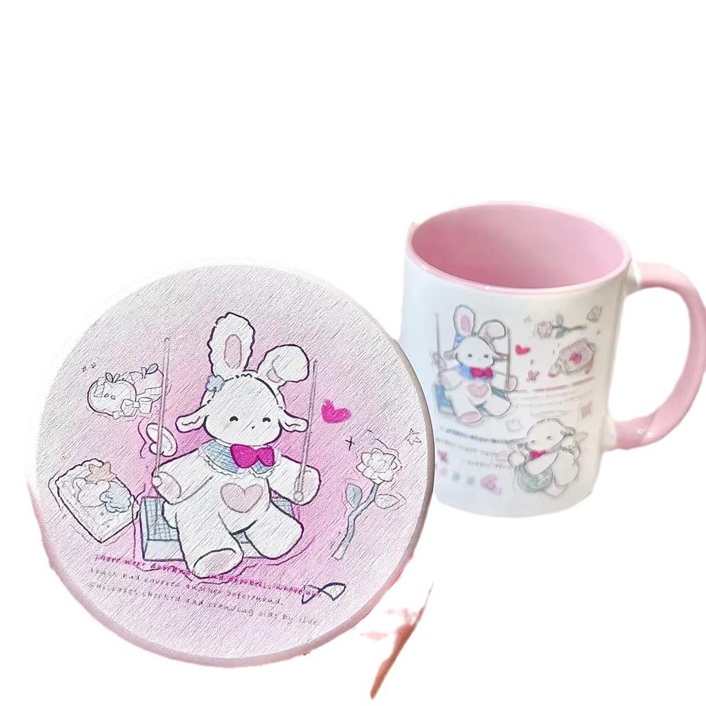Söt Tecknad Ins Stil och Snyggt Utseende Mugg Tjej Humör Par Vattenkopp Kaffekopp Keramisk Kopp Gåva