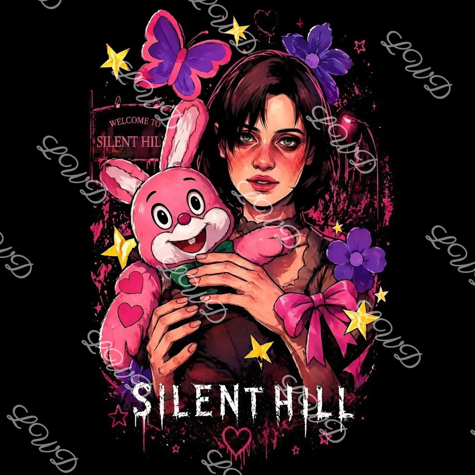 Silent Hill girl with pink bunny T-Shirt | horror game art S