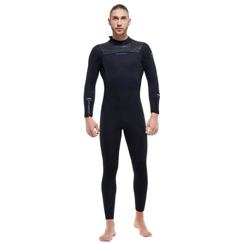Diving Suit 5MM Velvet Lining Long-sleeved One-piece Swimming Cold Snorkeling Surfing Pants XXL