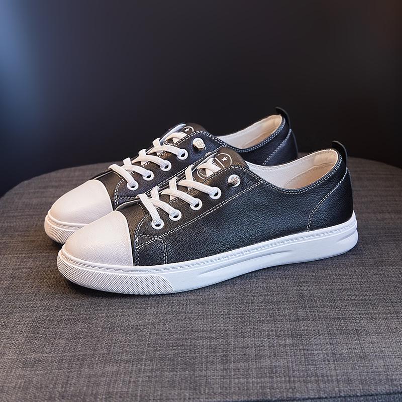 Women's 2025 Summer Casual Versatile Genuine Leather White Flats