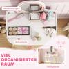 Kids Vanity Table Set Dressing Table with Stool Mirror Drawers Clothes Rails for 3-8 Years 56 X 38 X 87.8 Cm White