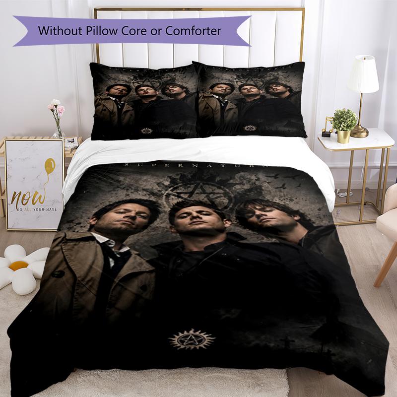 3pcs Supernatural Bedding Set Duvet Cover Closure Includes 1 Duvet Cover & 2 Pillowcases, Soft and Comfortable for All Seasons.