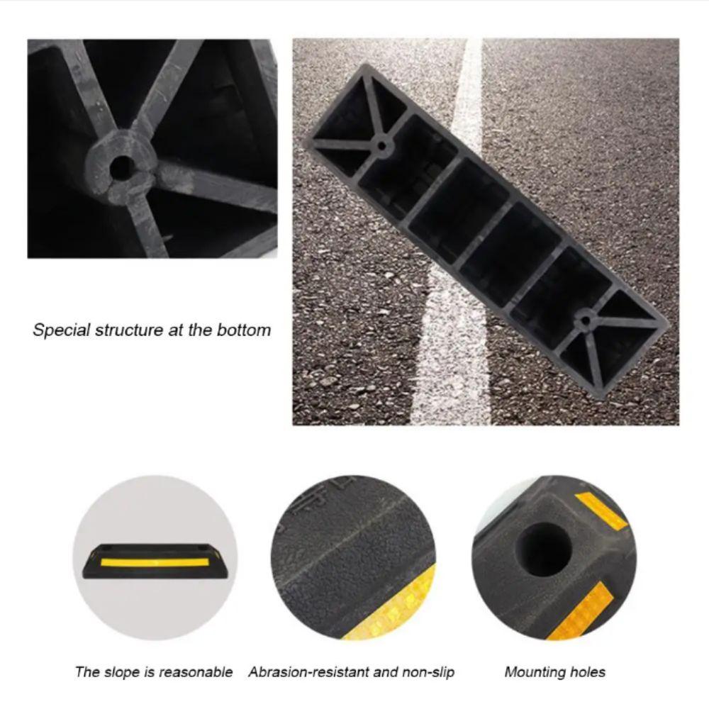 Rubber-Plastic Parking Stopper Rubber Auto Wheel Guide Block Aid Universal  Garage Car Lot