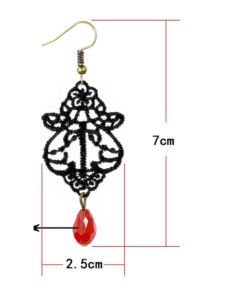 Retro Gothic Totenkopfspitzen-Ohrringe mit Legierungshaken – Europäischer & Amerikanischer Punk-Stil